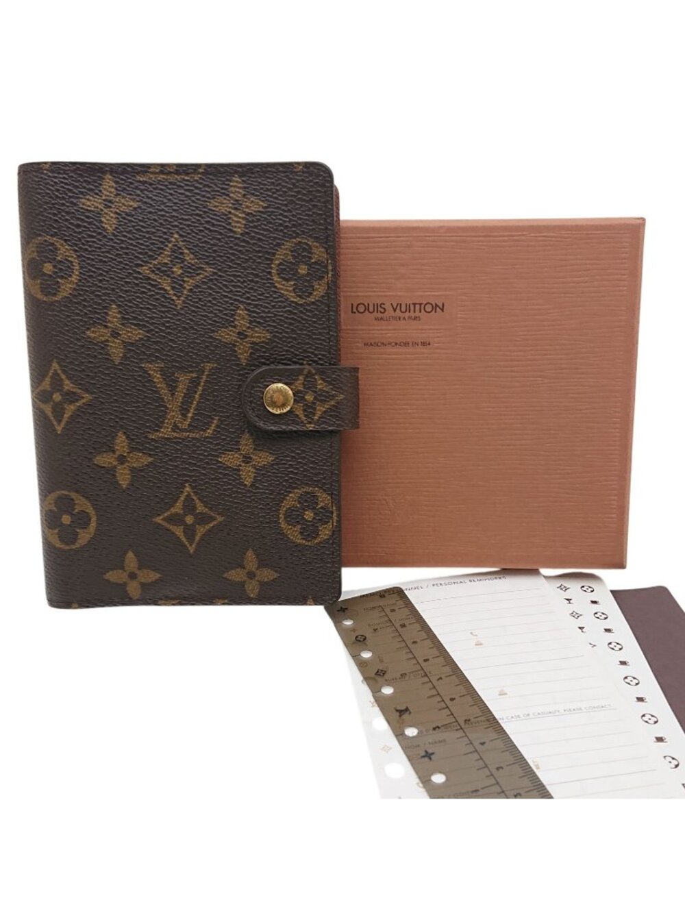 Louis Vuitton Agenda PM Monogram Notebook Cover Ruler